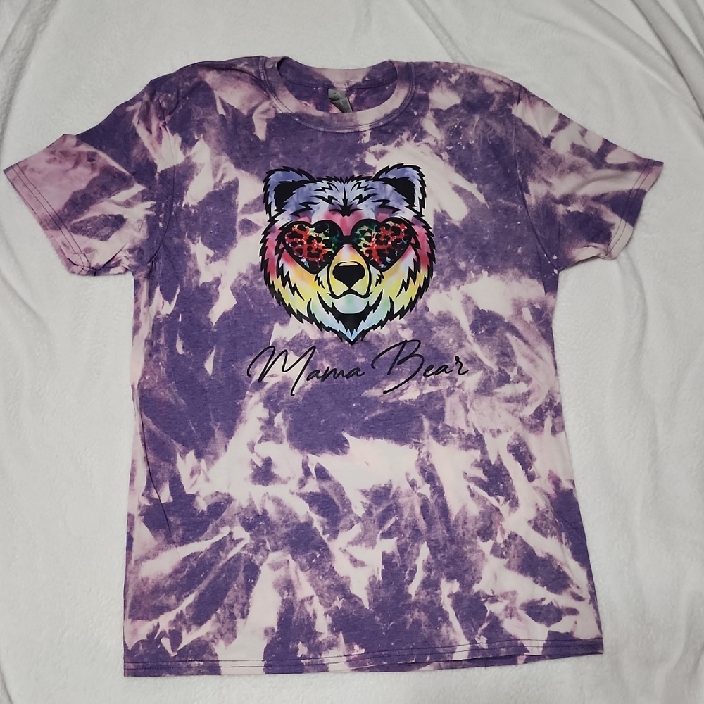 Purple Tie-Dye Mama Bear T-Shirt